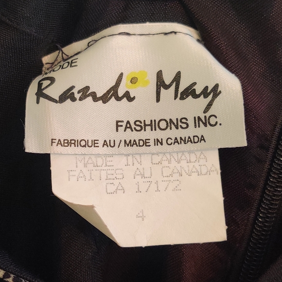 Vintage 90s Randi May Black Floral Mini Shift Dress Size 4 - Picture 3 of 4